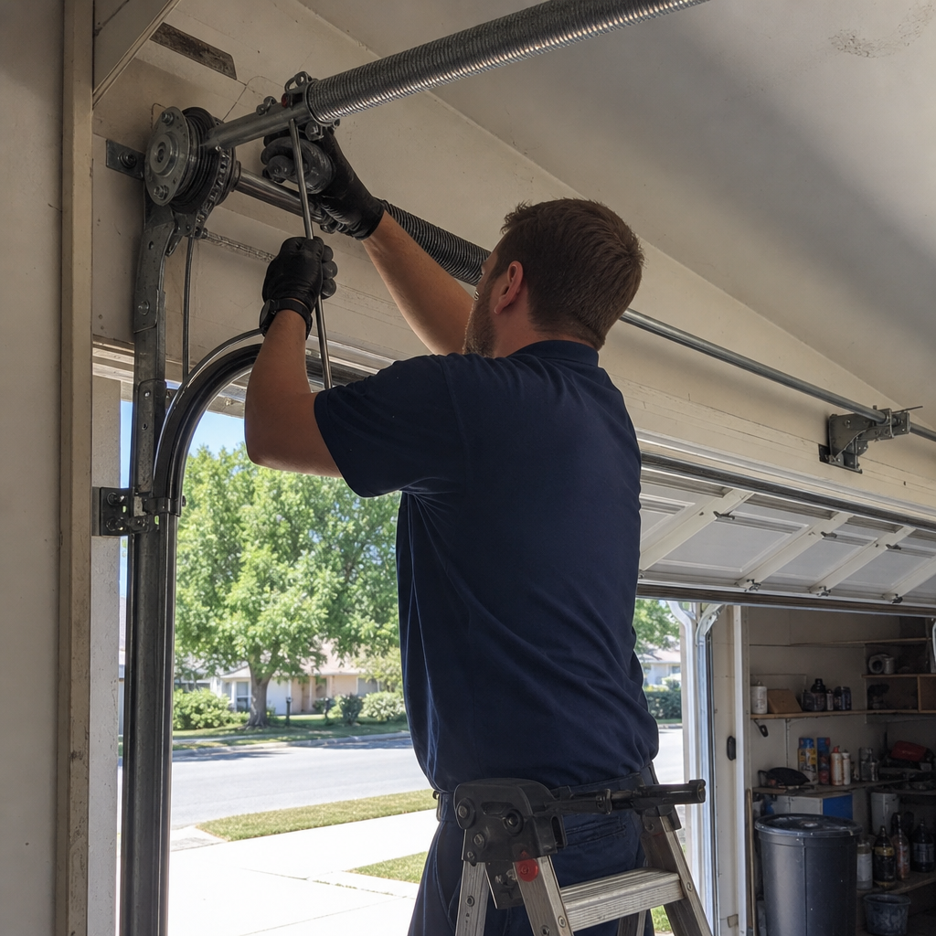 Garage door spring repair by a professional